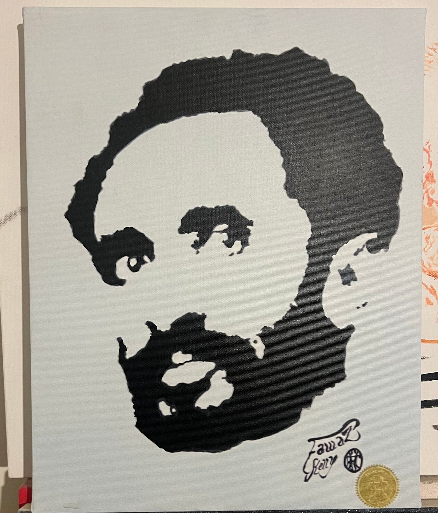 14x11 Fawaz x Ripkitty "Black & White Silhouette of Emperor Selassie" Canvas Art Print
