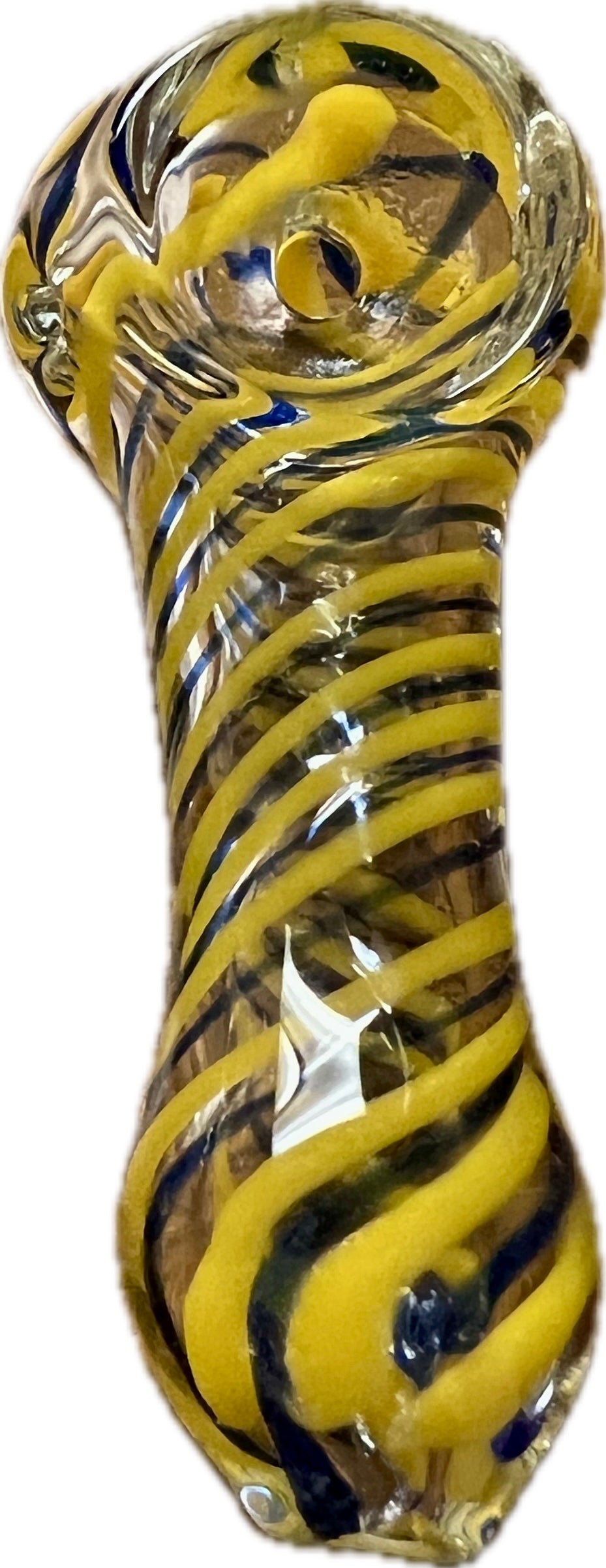 Ripkitty 3" Small Glass Mini Tiny Striped Swirly Handblown Dry Herb Hand Pipe