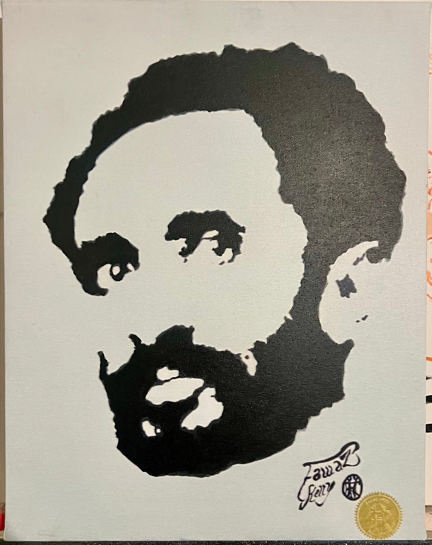 14x11 Fawaz x Ripkitty "Black & White Silhouette of Emperor Selassie" Canvas Art Print