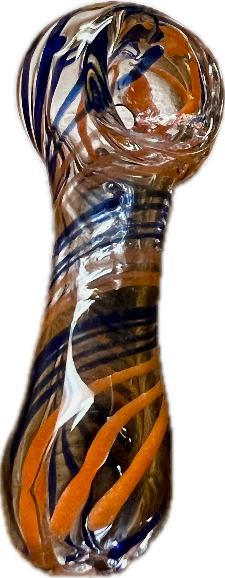 Ripkitty 3" Small Glass Mini Tiny Striped Swirly Handblown Dry Herb Hand Pipe