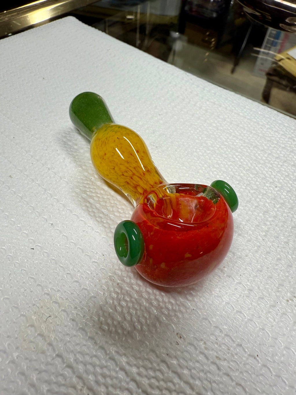 Ripkitty 3.5” Tobacco Dry Herb Hand Pipe Rasta Color Art Spoon