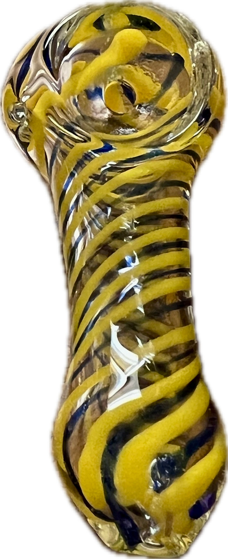 Ripkitty 3" Small Glass Mini Tiny Striped Swirly Handblown Dry Herb Hand Pipe