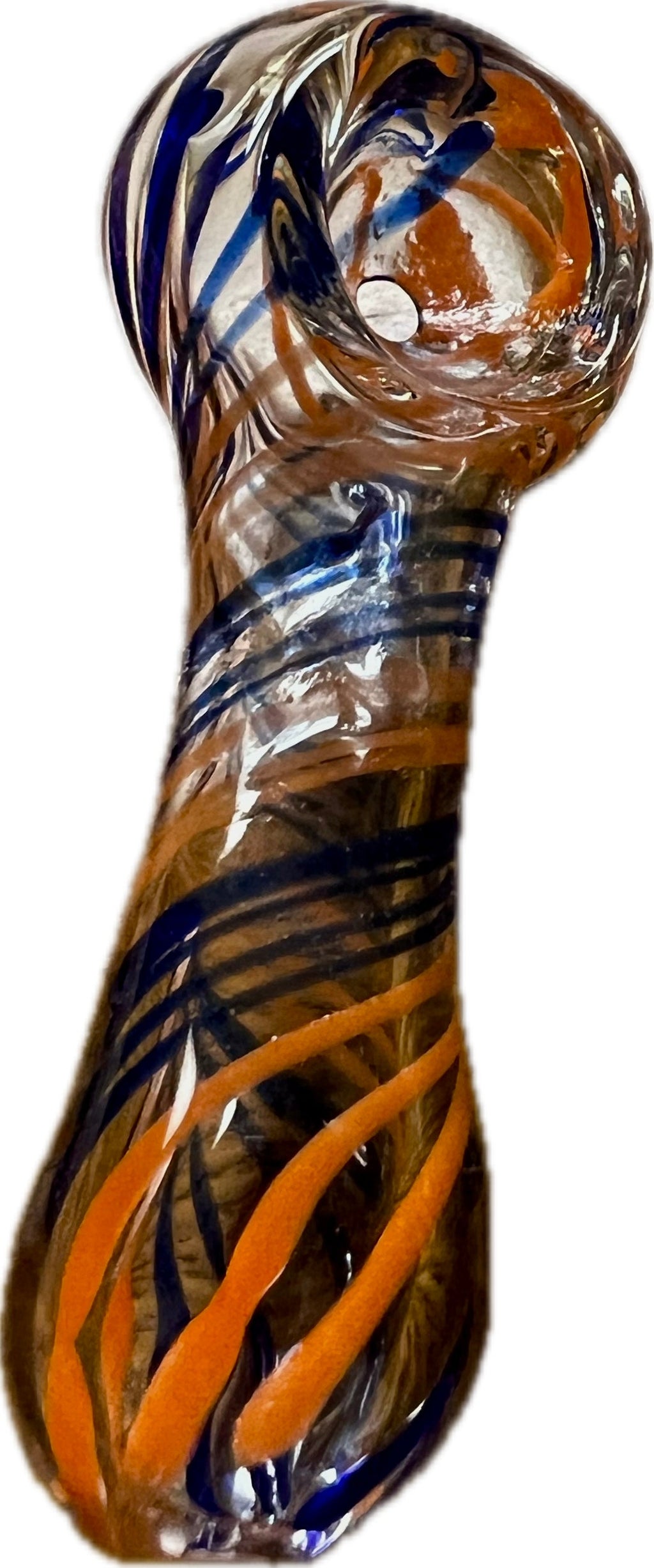 Ripkitty 3" Small Glass Mini Tiny Striped Swirly Handblown Dry Herb Hand Pipe