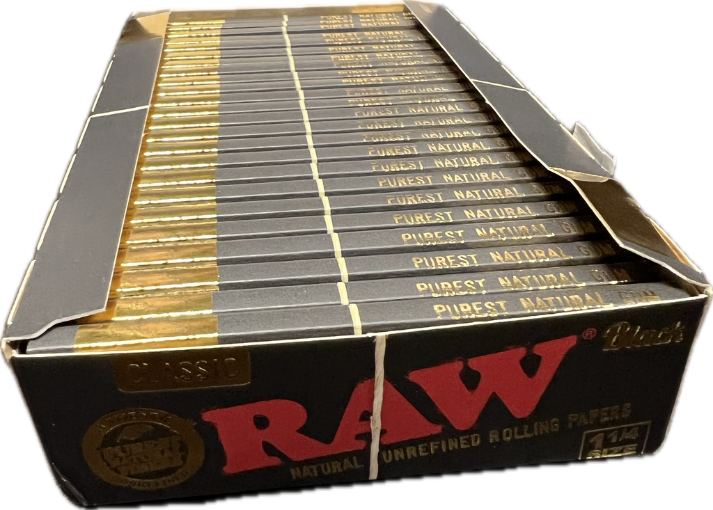 Raw Unrefined Classic Black 1.25 (1 1/4) Size Cigarette Rolling Papers (3 Count)